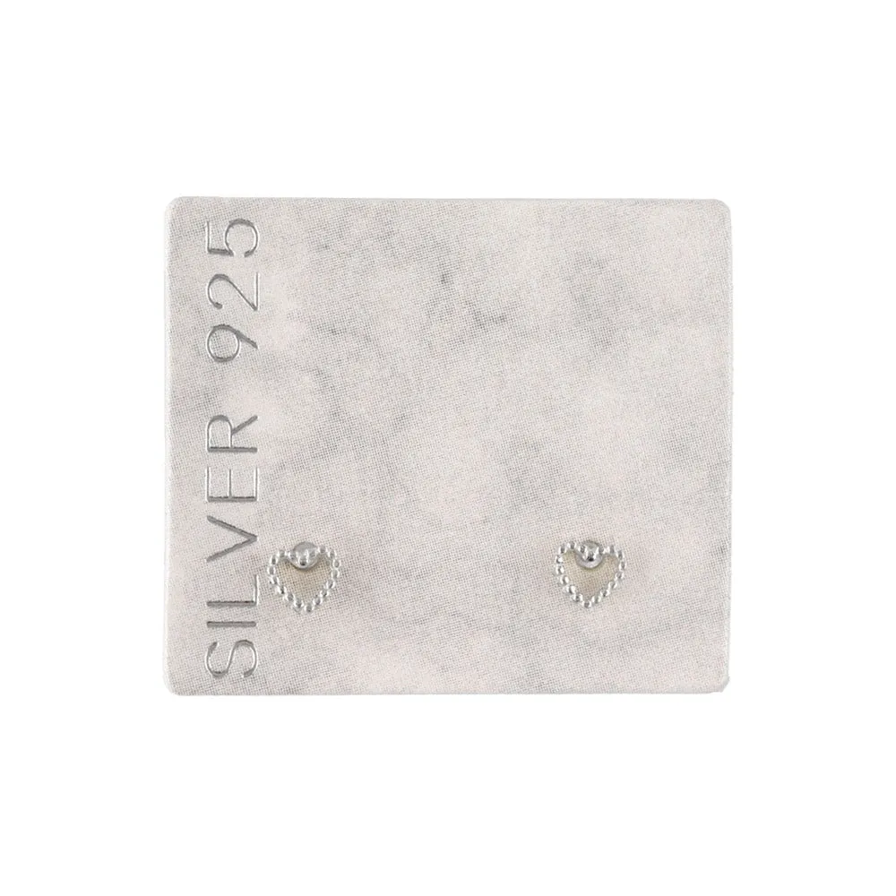 925 Silver Open Heart Studs