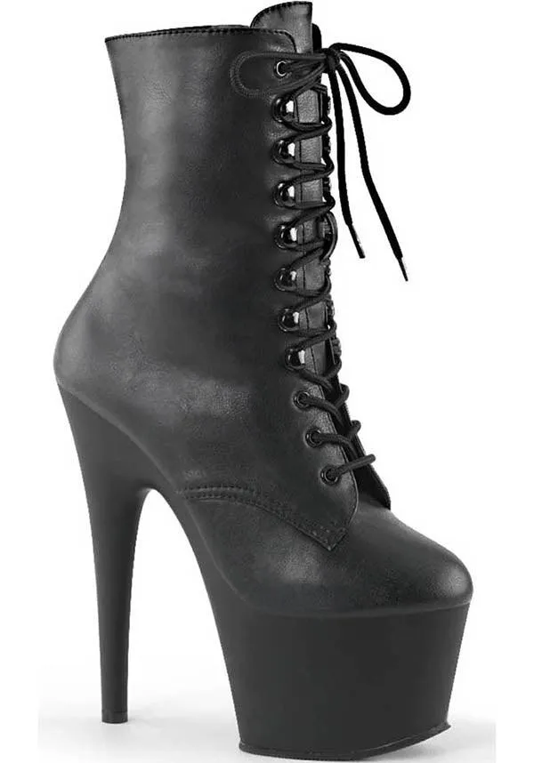 Adore-1020 [Black Faux Leather] | PLATFORM HEELS [PREORDER]