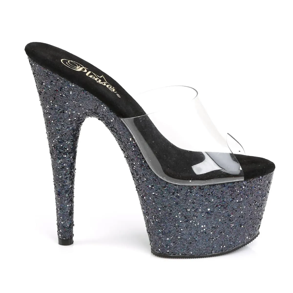 ADORE-701LG Glitter Platform Mules Open Toe