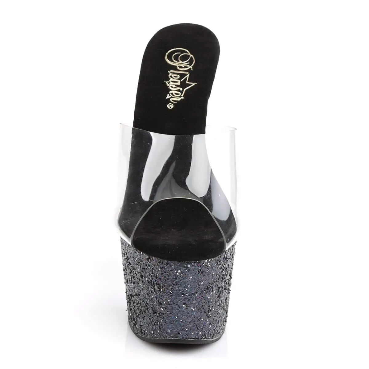 ADORE-701LG Glitter Platform Mules Open Toe