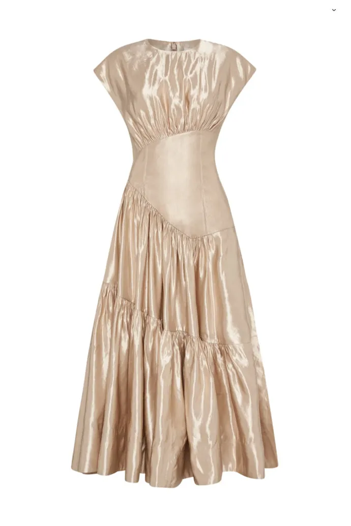 AJE Serendipity Reflection Midi Dress (Champagne) - RRP $595