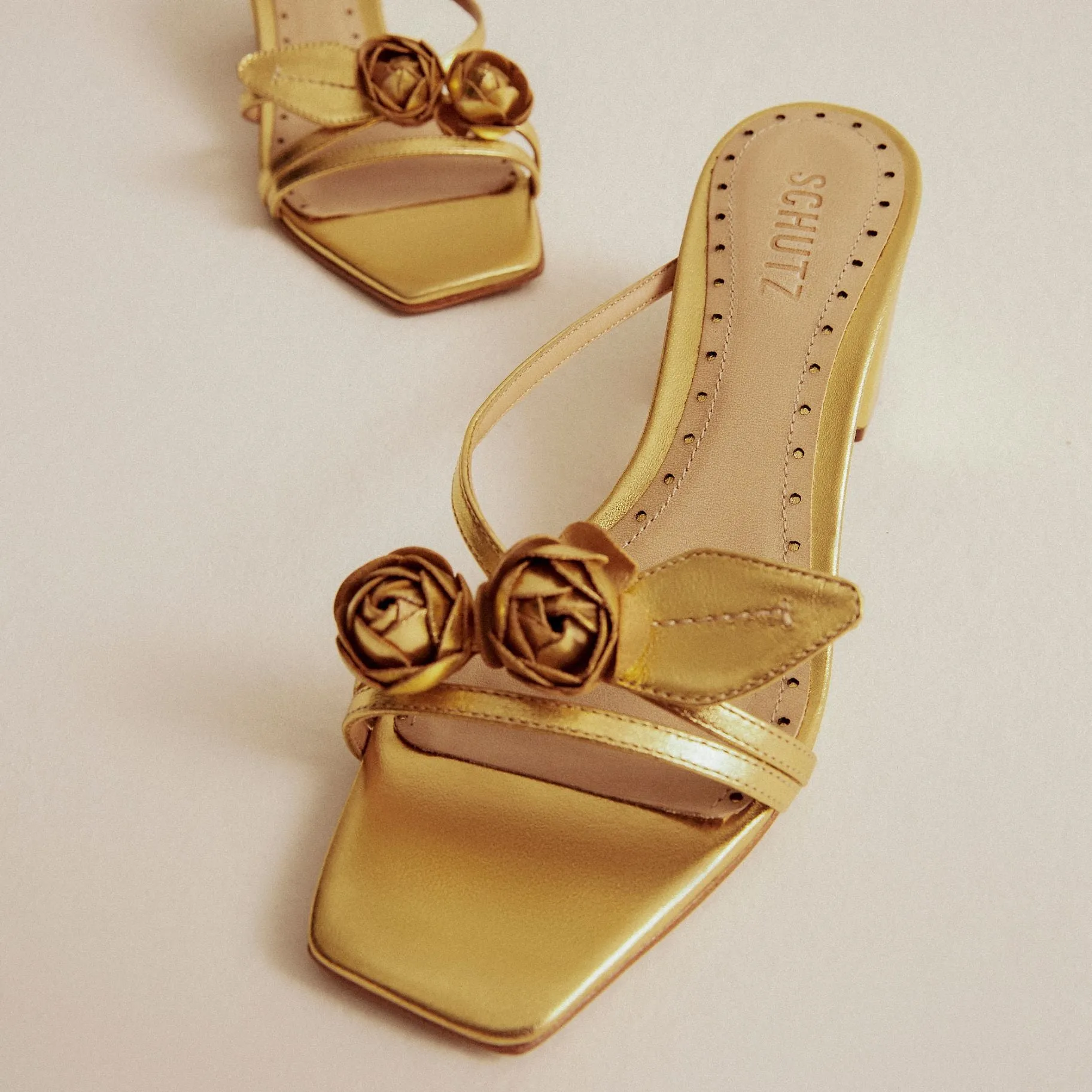 Alma Metallic Leather Sandal