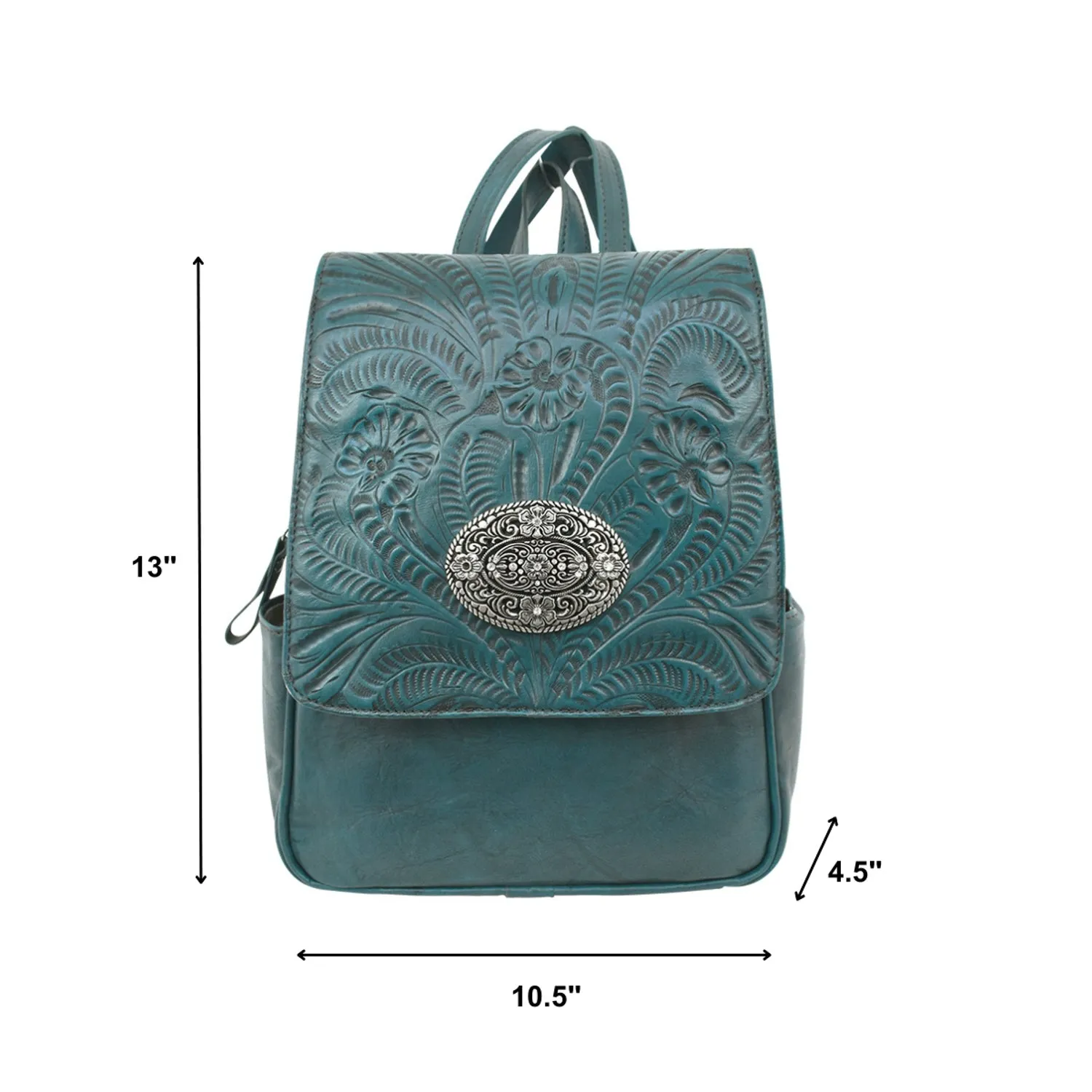 American West Womens Lariats and Lace Dark Turquoise Leather Backpack