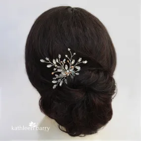 Anna rhinestone and pearl  Bridal hair pin - finish options available: