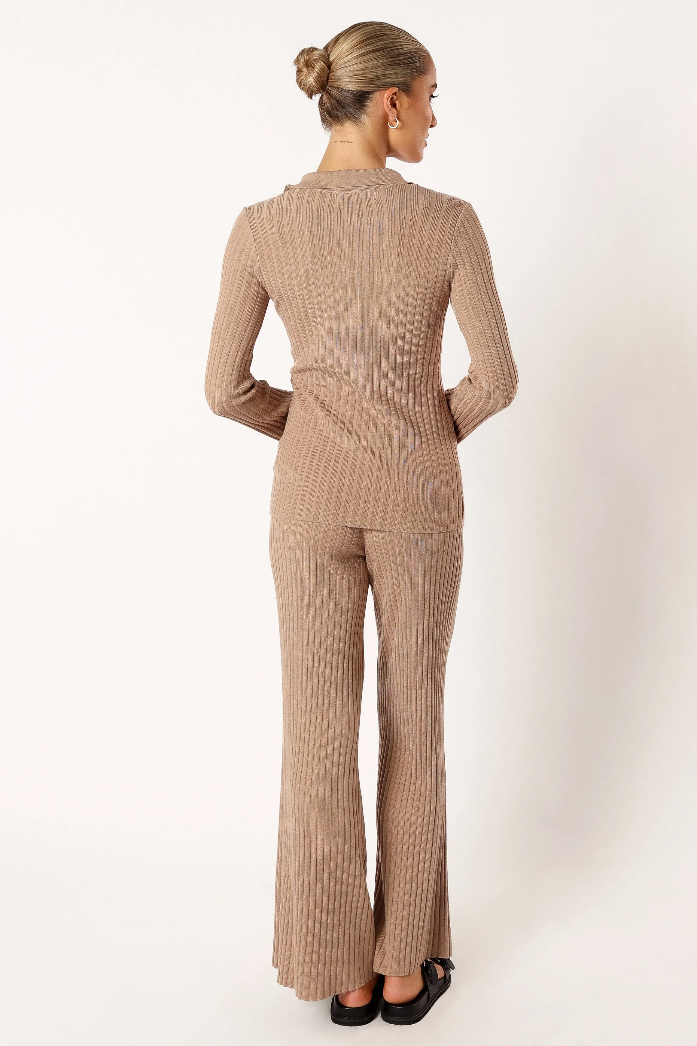 Aylia Ribbed Knit Set - Mocha