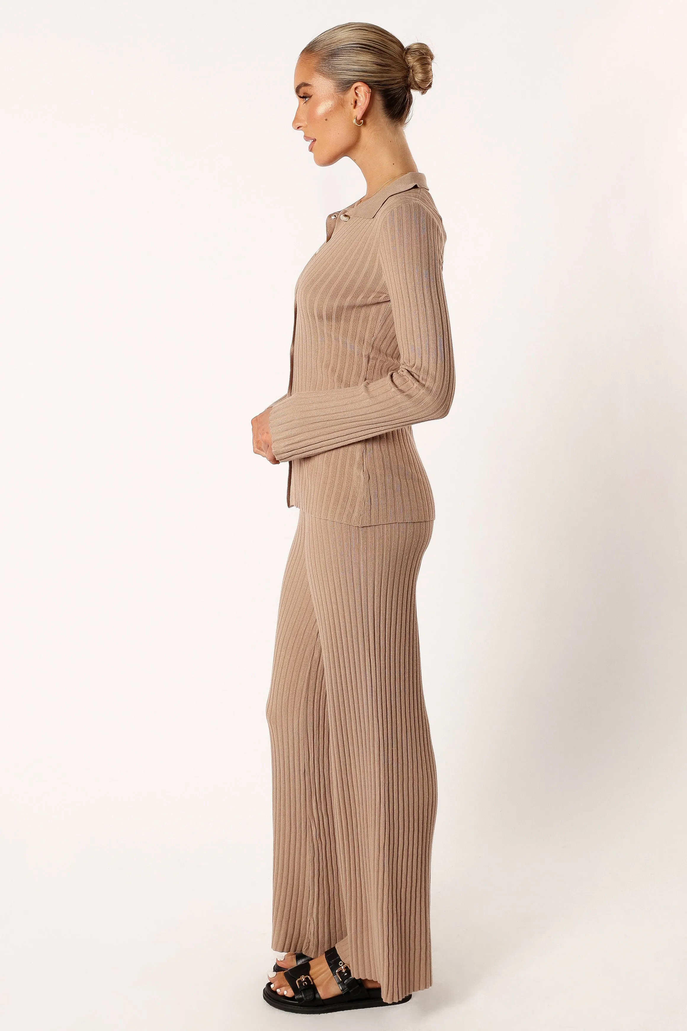 Aylia Ribbed Knit Set - Mocha