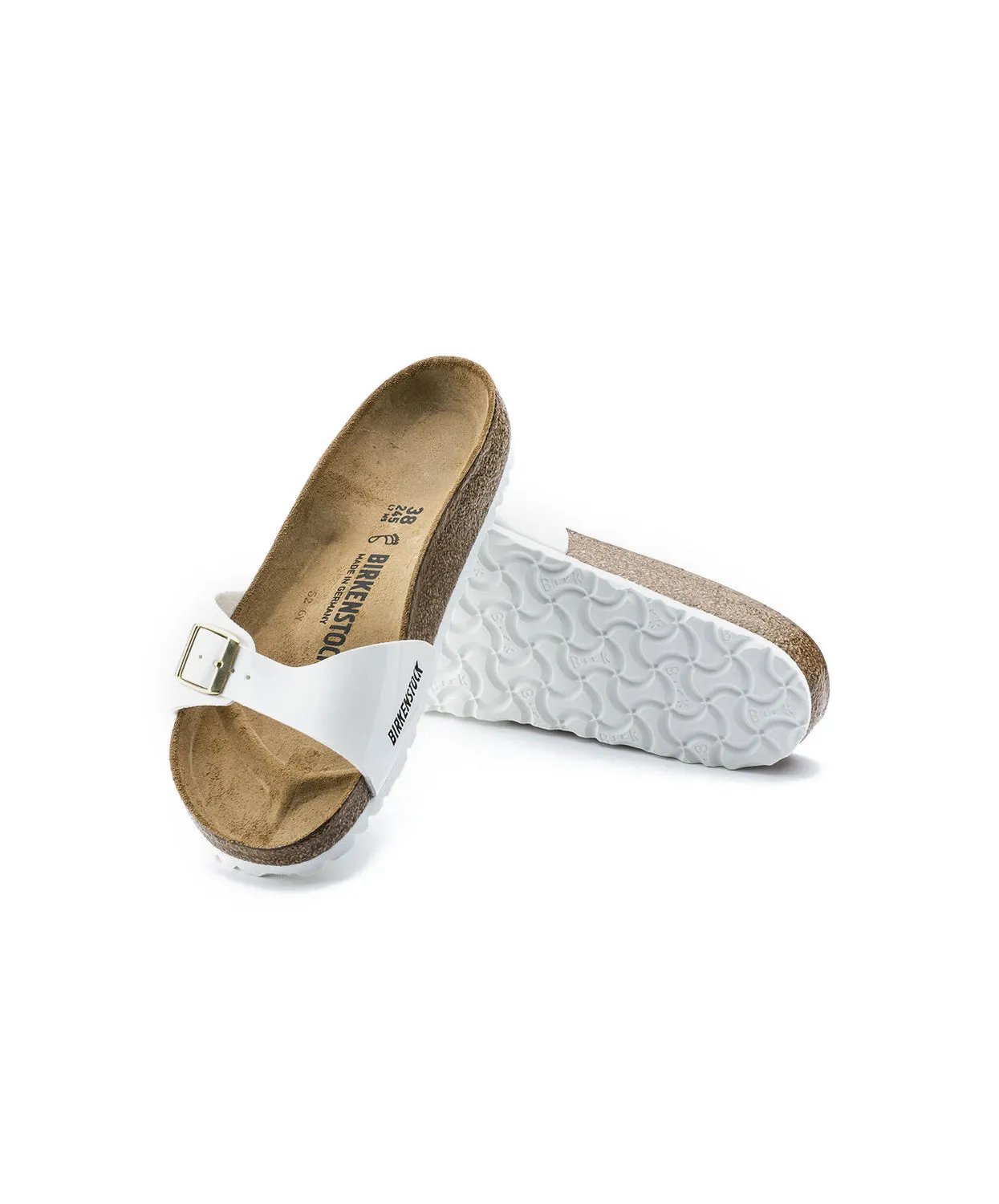 Birkenstock Madrid Birko-Flor White Patent Sandals