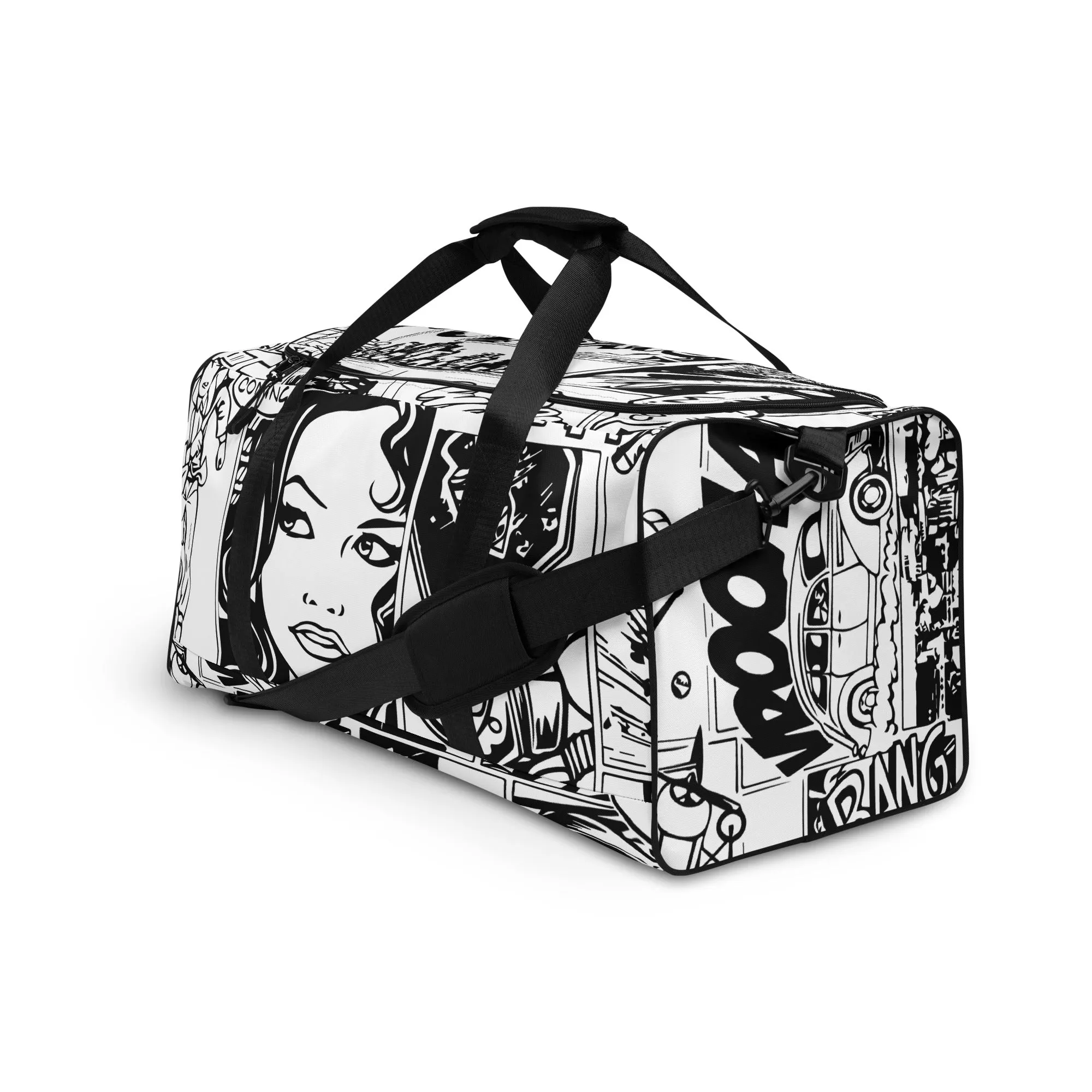 Black & White Comic Book Duffle Bag