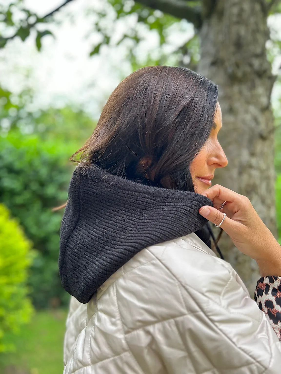 Black Knitted Hood