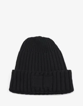 Black Ribbed Beanie Hat