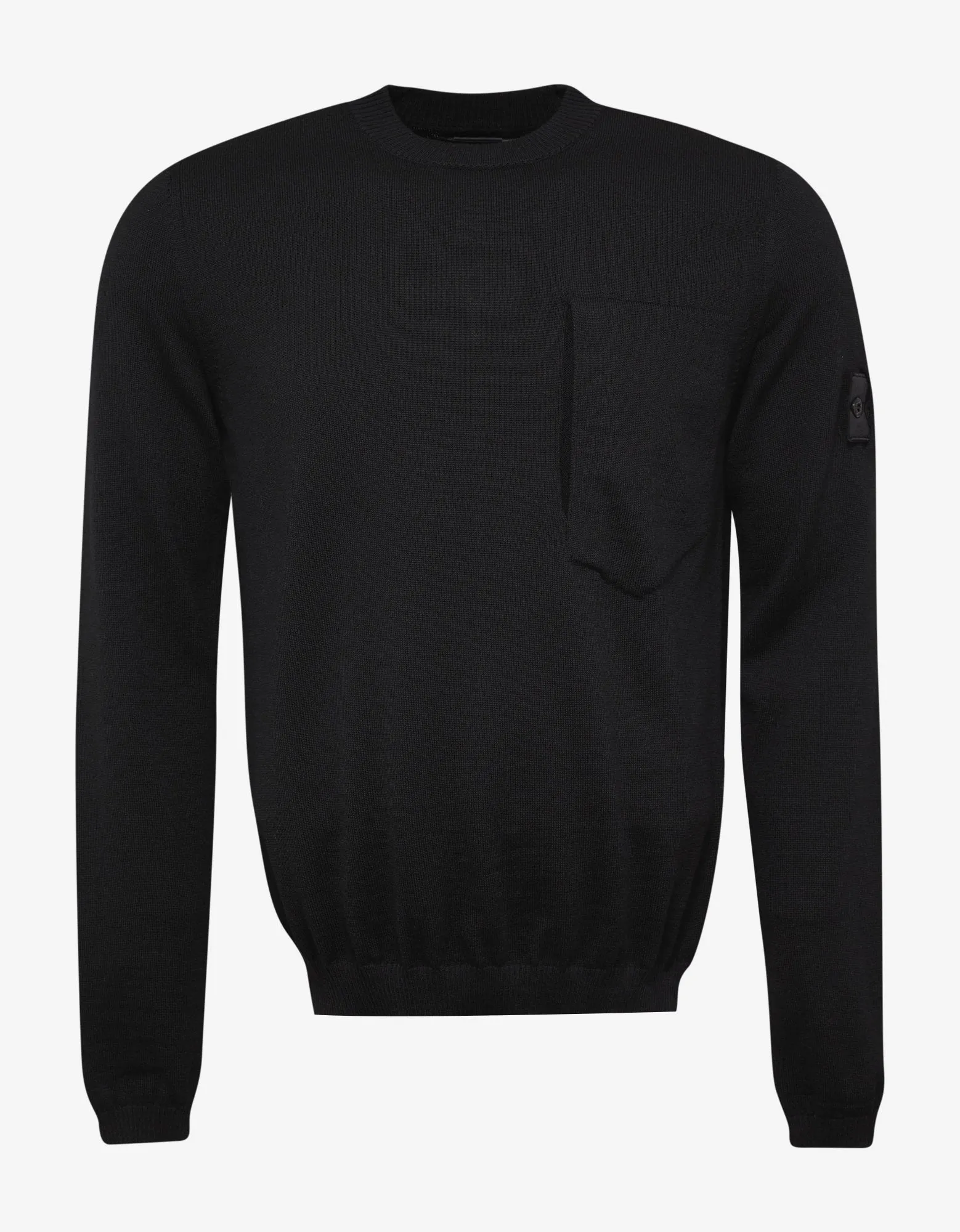 Black Sweater with Chest Pocket