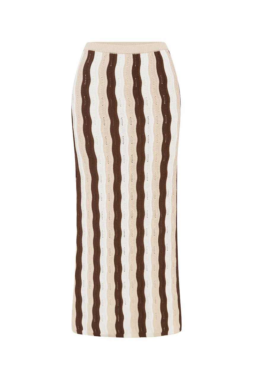 BLANCHE MAXI SKIRT - CHOC MULTI