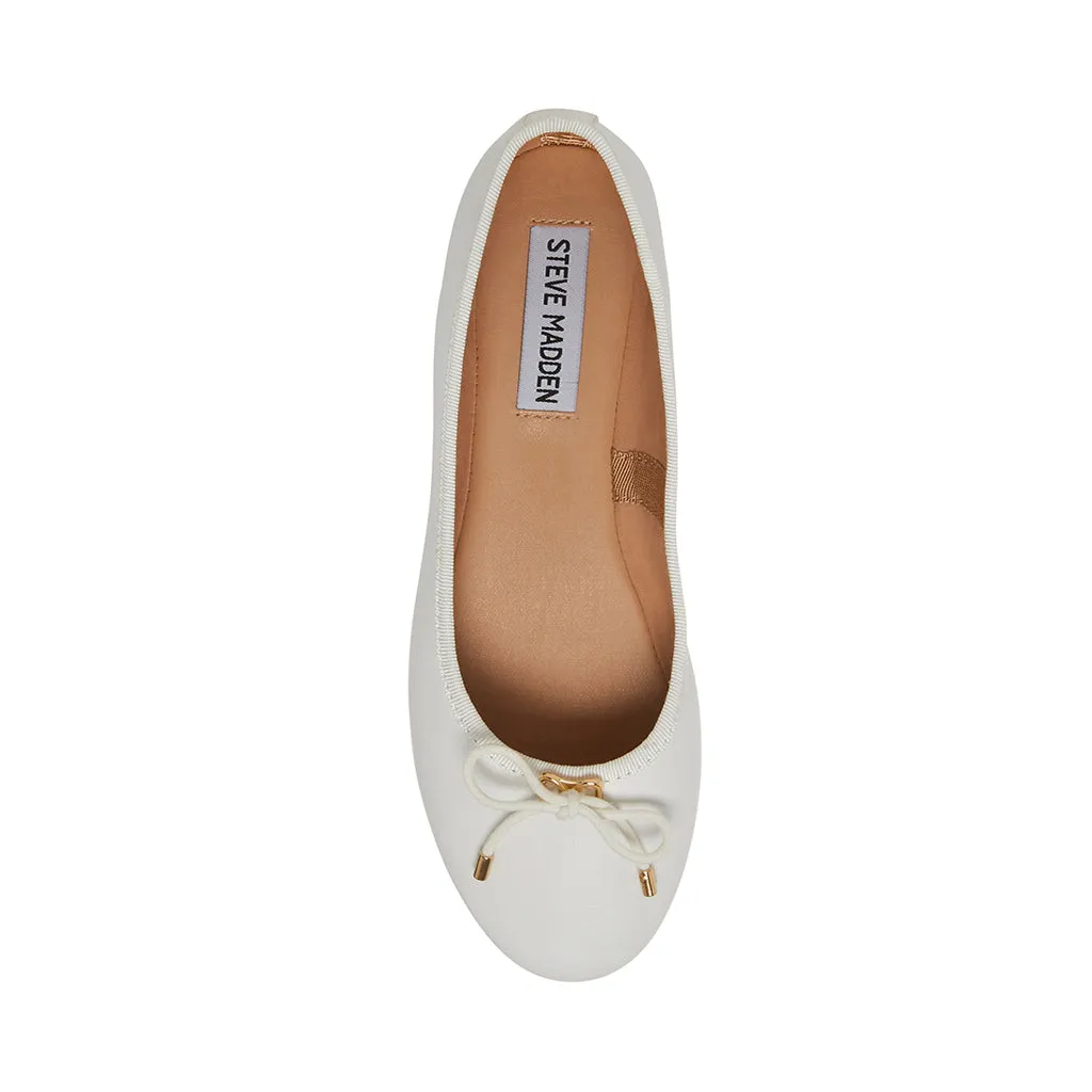 Blossoms Ballerina WHITE LEATHER