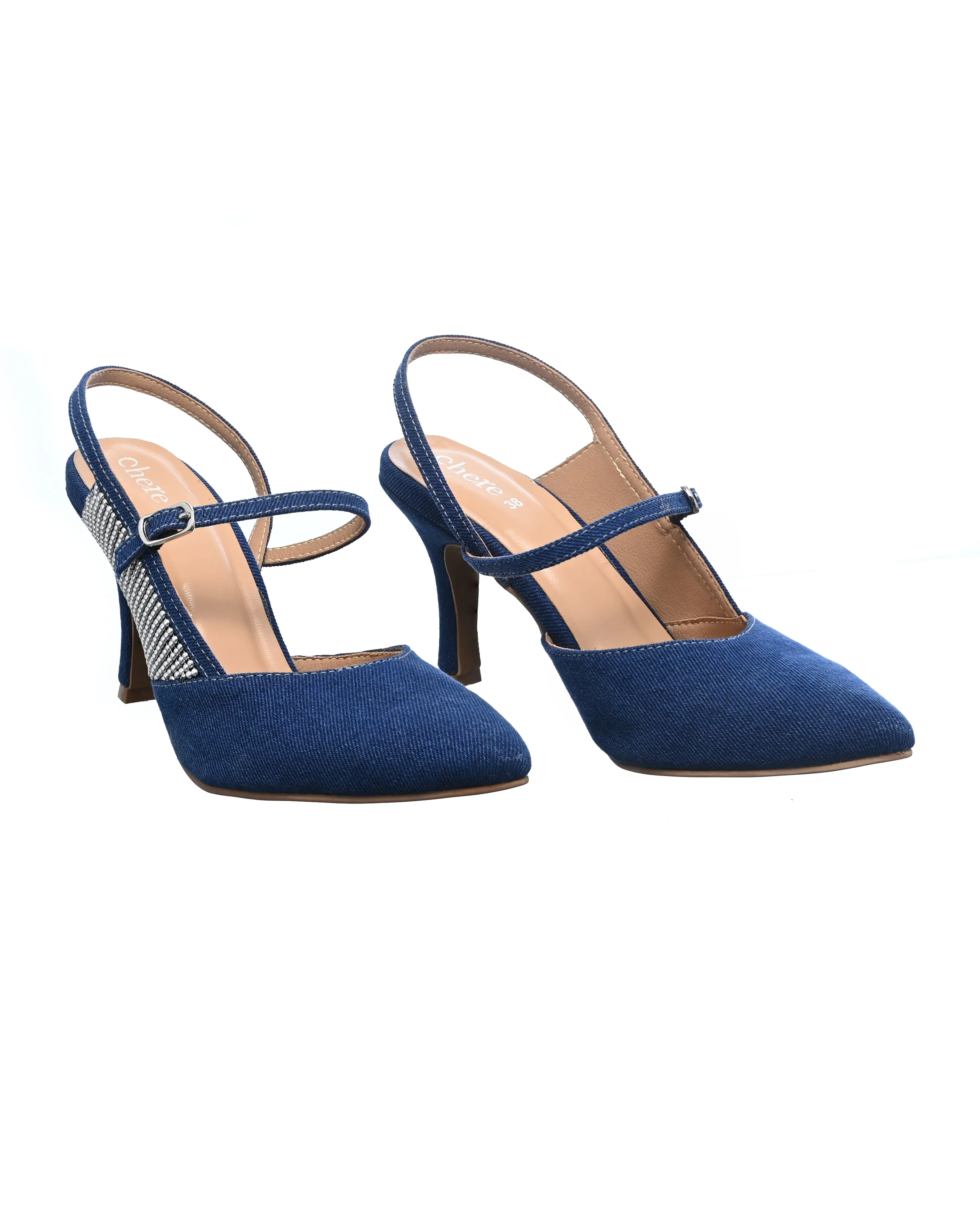 Blue Slingback Stiletto Heels for Women