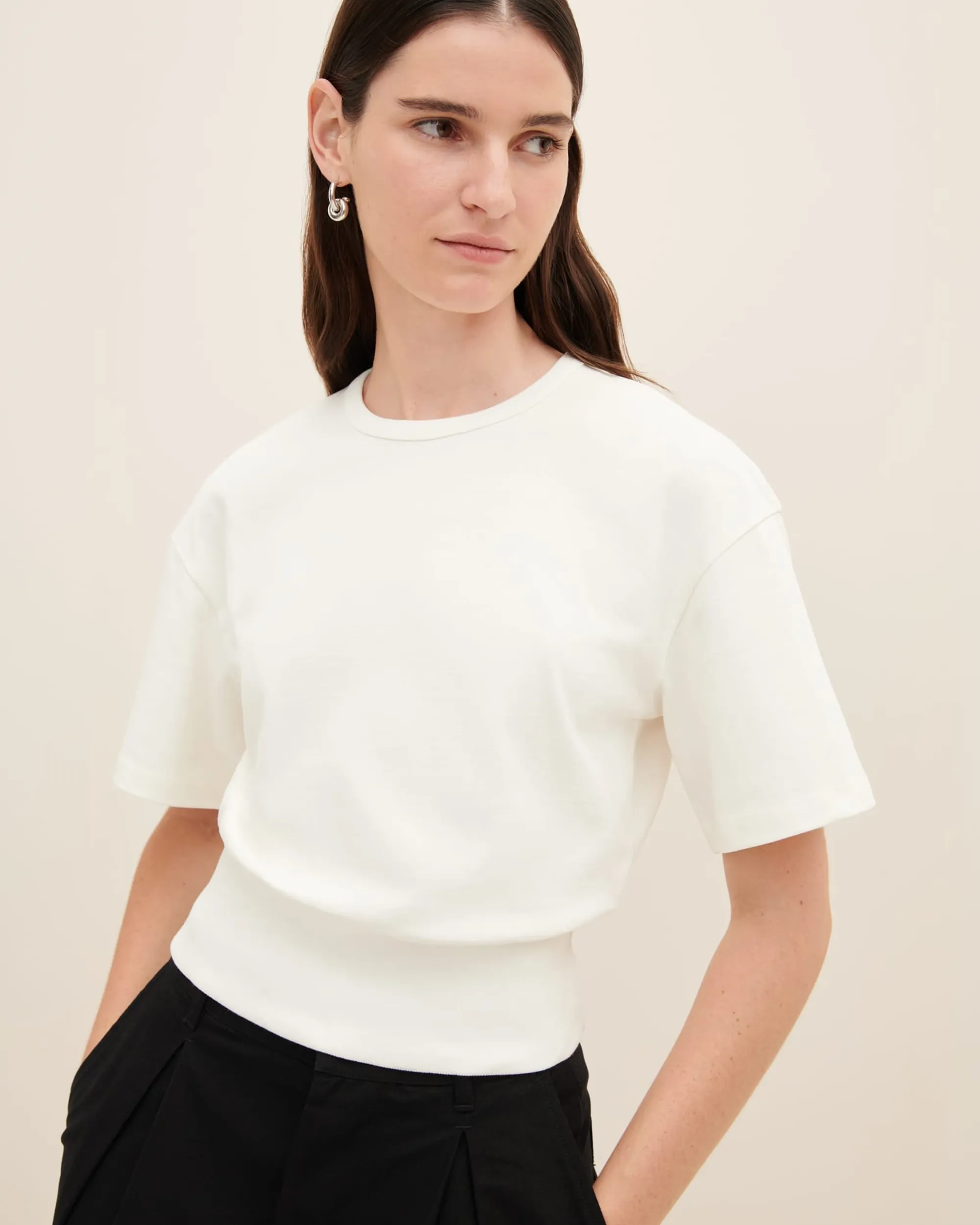 Boxy Rib T-shirt - Off White