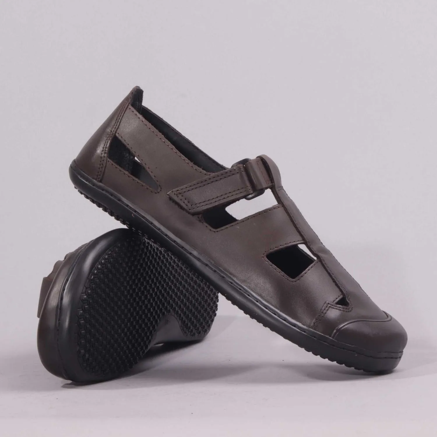 Boys School Sandal in Brown Sizes 39-47 - 7818