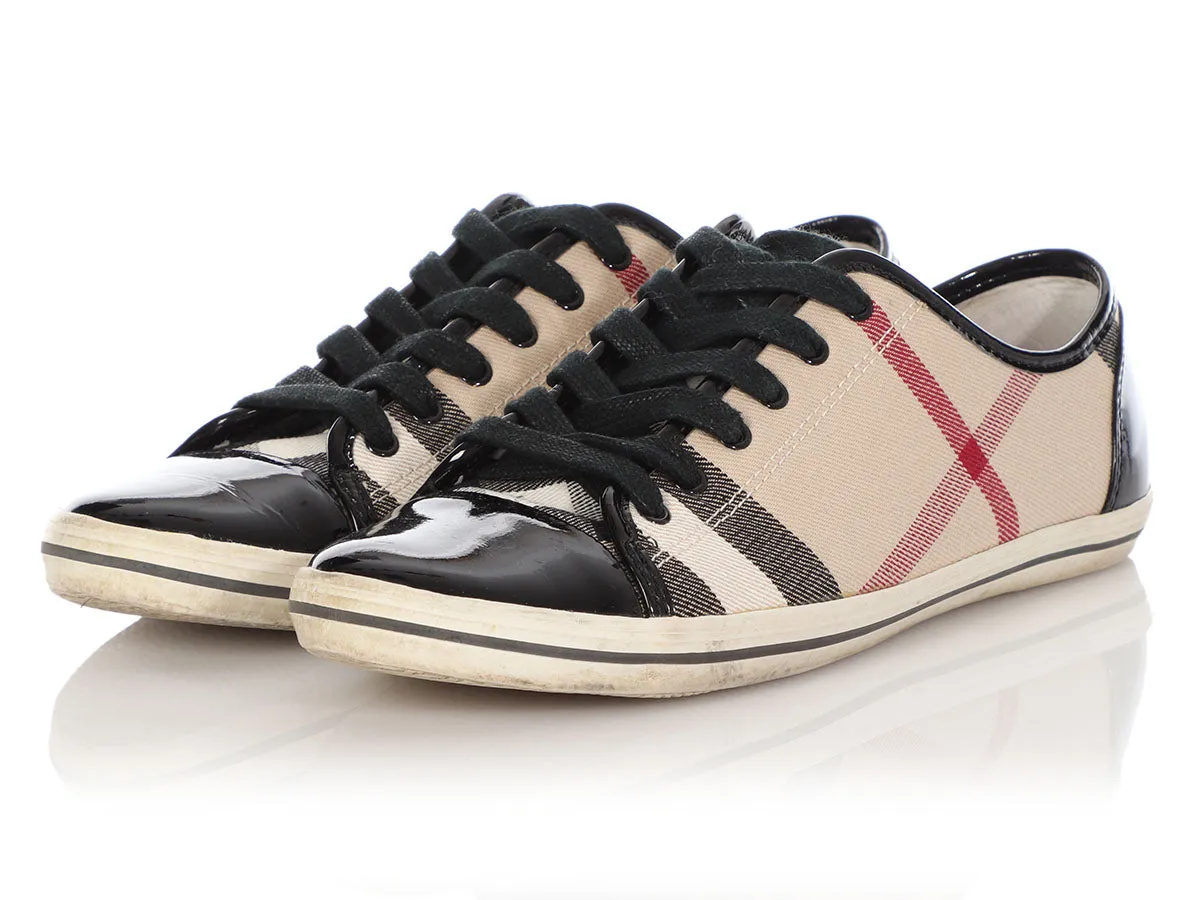 Burberry Check and Patent Sneakers