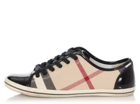 Burberry Check and Patent Sneakers