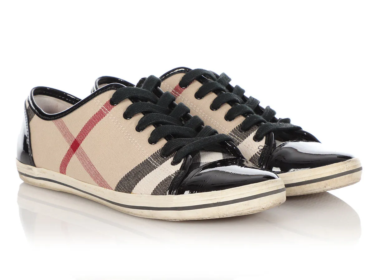 Burberry Check and Patent Sneakers