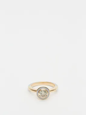 Candy Lacquer Round Ring in 14k Yellow Gold with Champagne Diamond