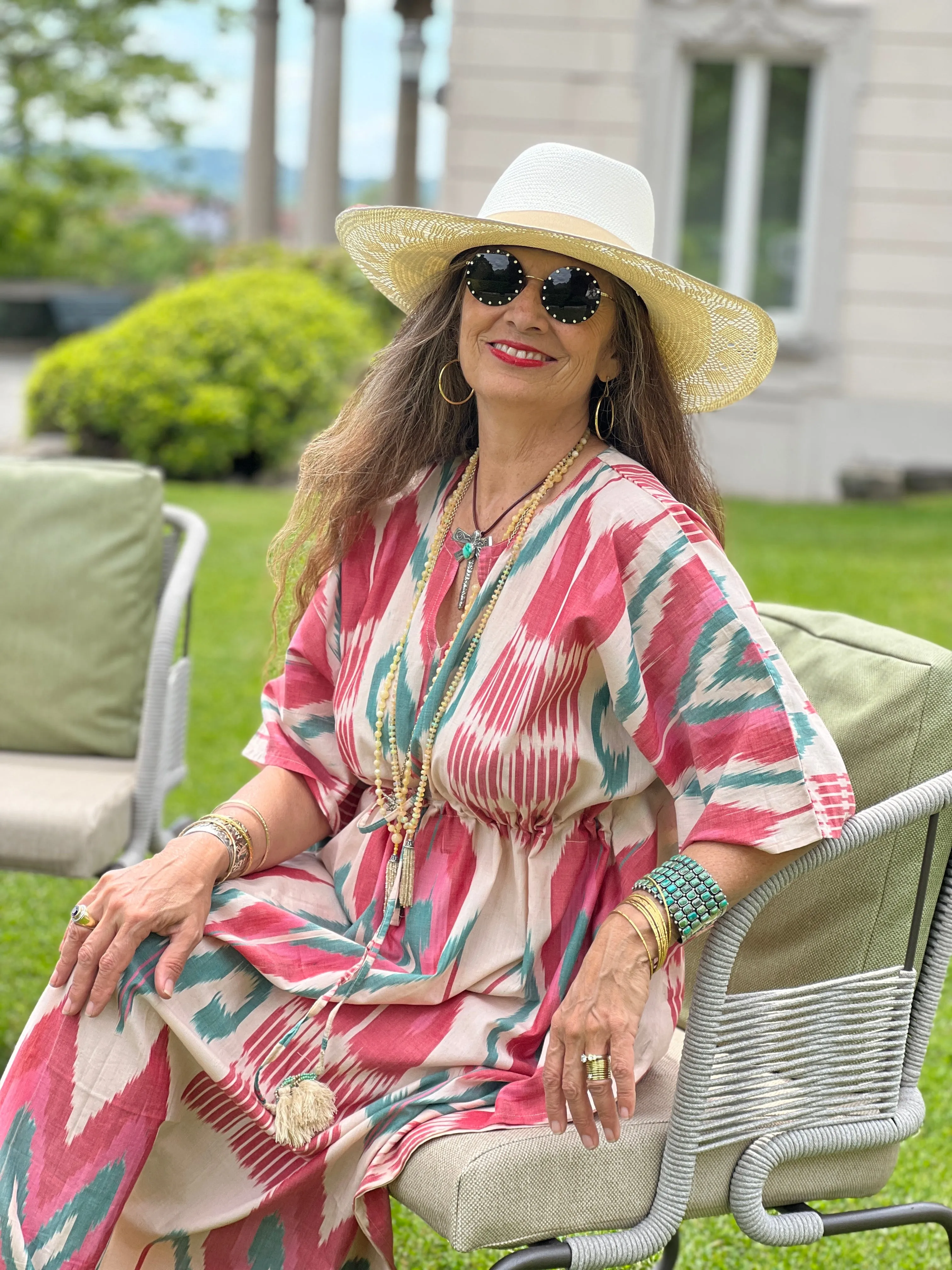 Cannes Cotton Ikat Maxi Kaftan