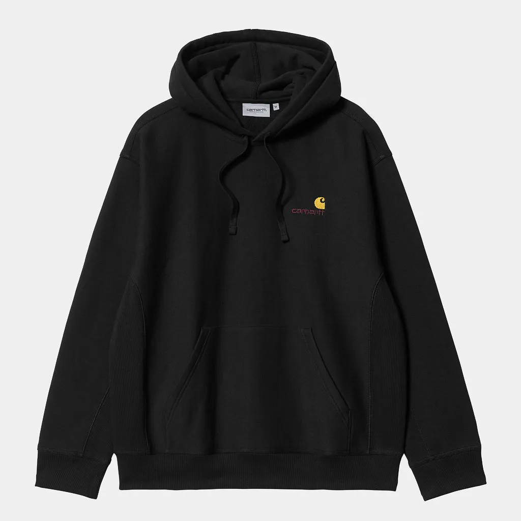 Carhartt WIP - American Script Pullover Hooded Sweatshirt - Black