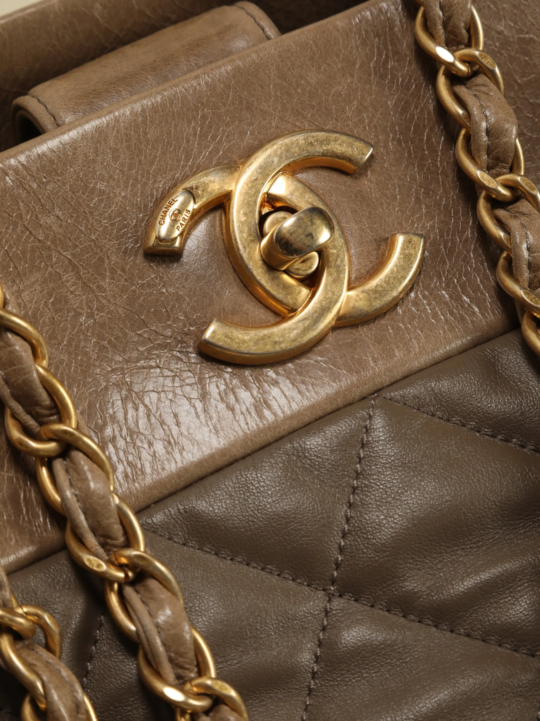 Chanel Calfskin Chain Tote