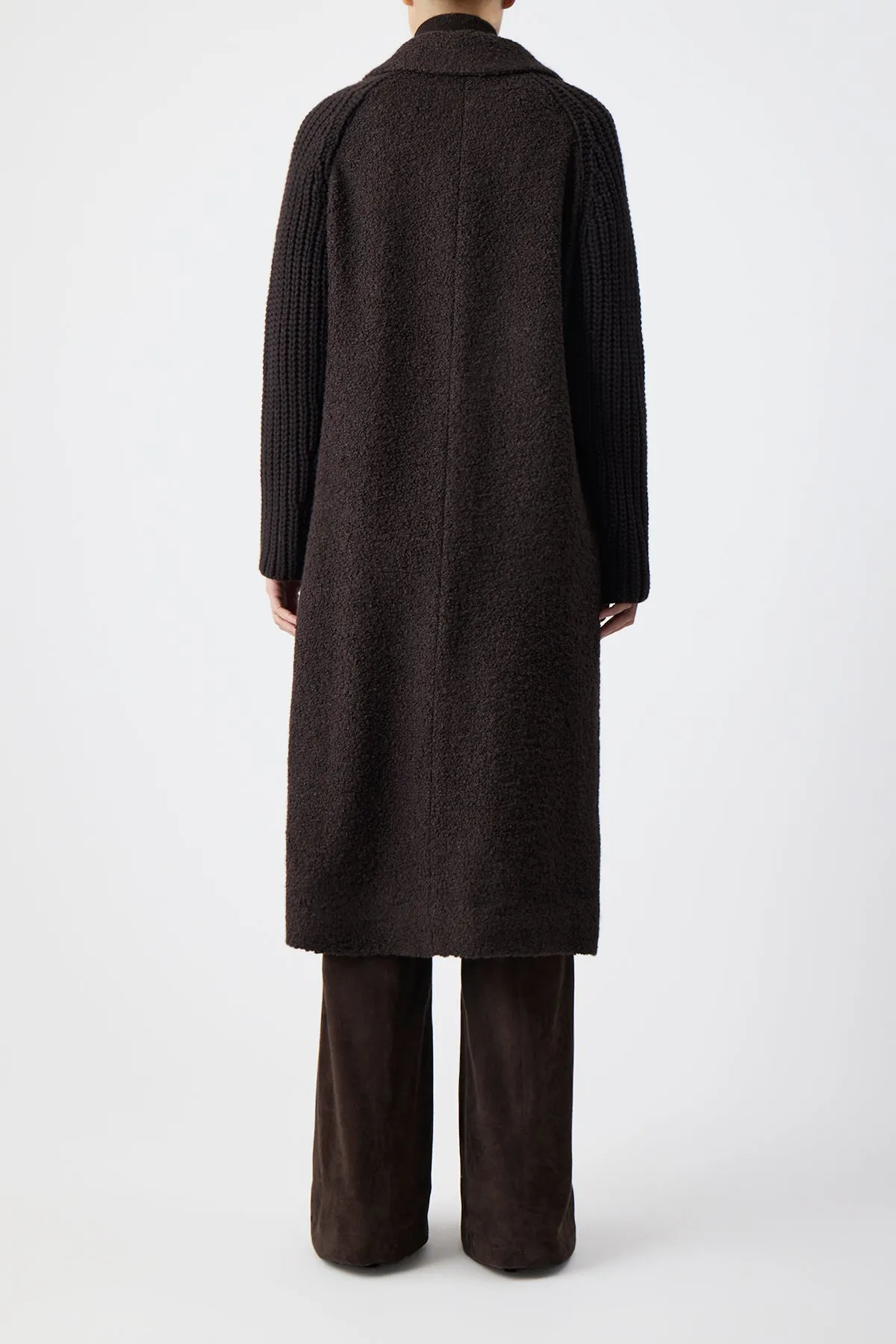 Charles Coat in Chocolate Recycled Cashmere Boucle