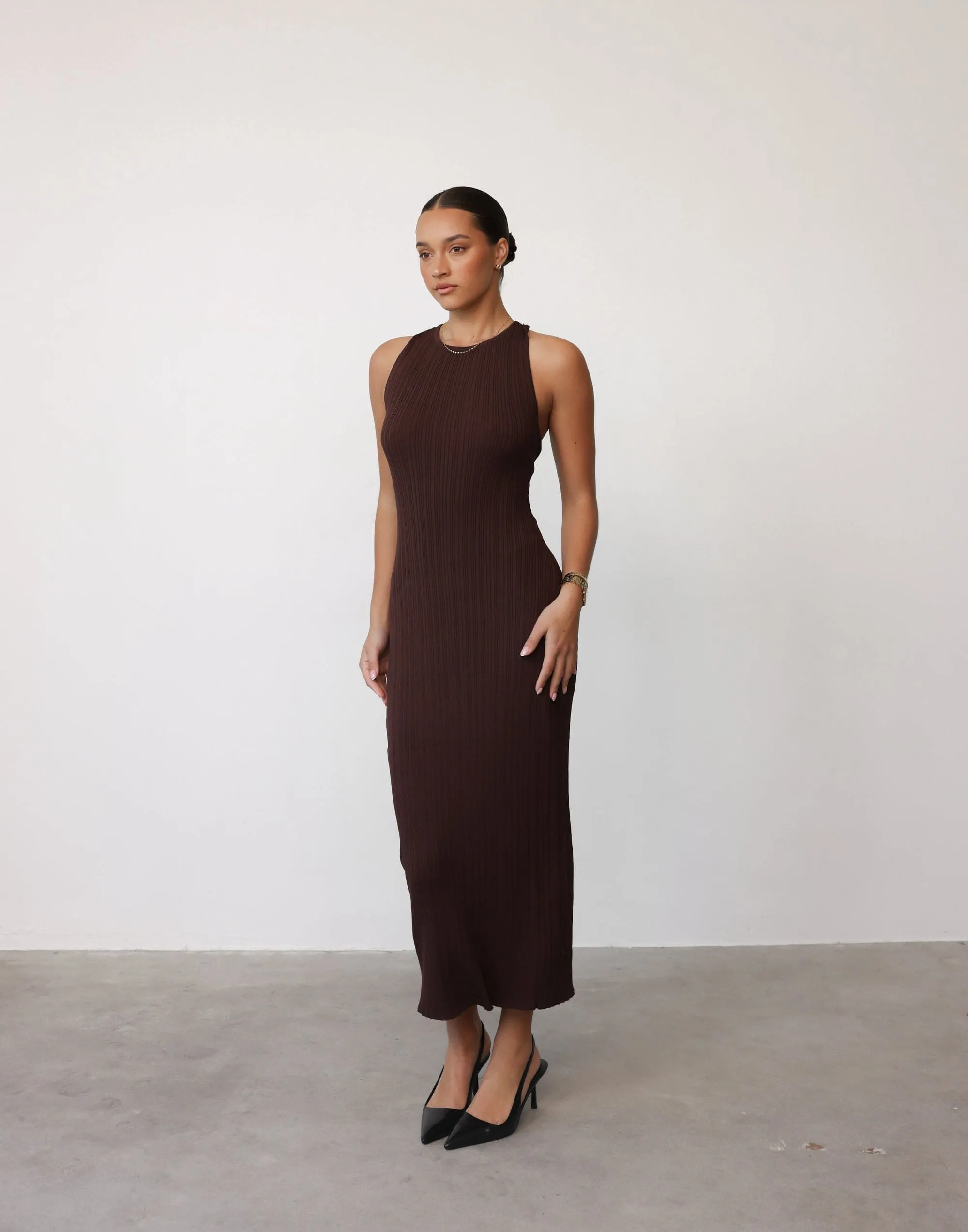 Charm Midi Dress (Cocoa)