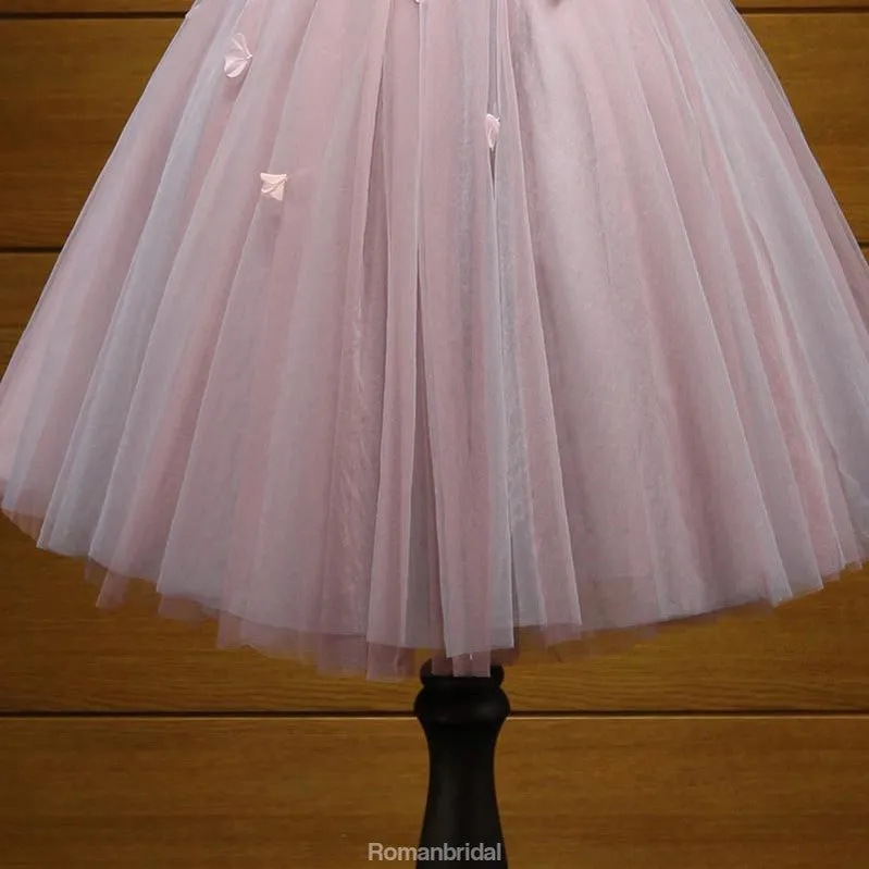 Charming V-neck short mini prom dress, Seam beads applique party dresses, Back strap homecoming Dresses,HD0328