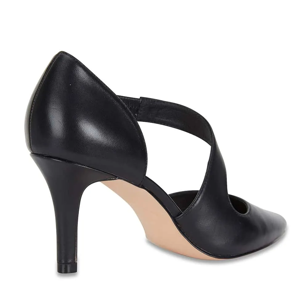 Chelsea Heel in Black Leather