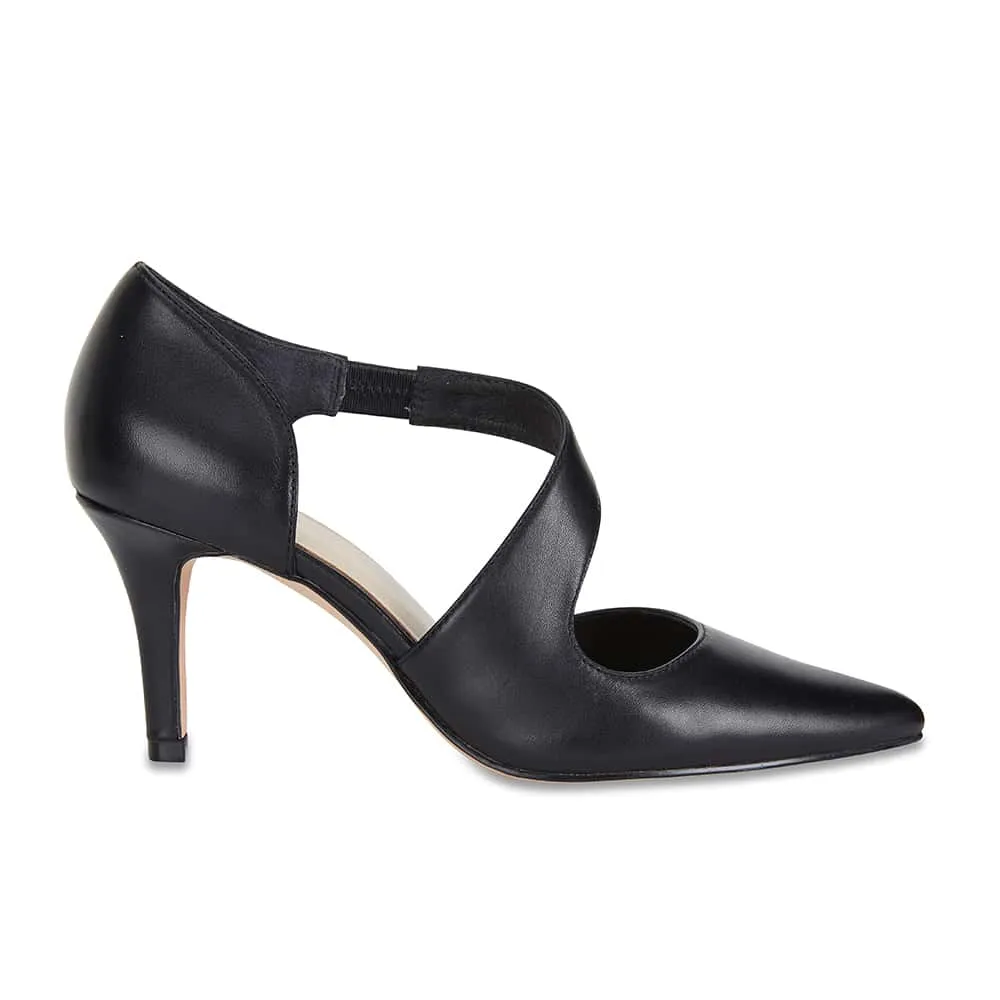 Chelsea Heel in Black Leather