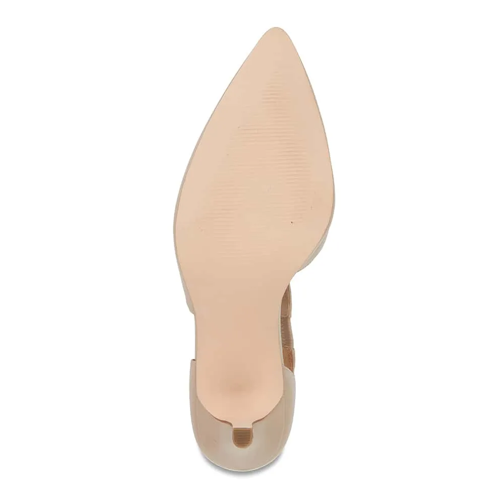 Chelsea Heel in Nude Leather