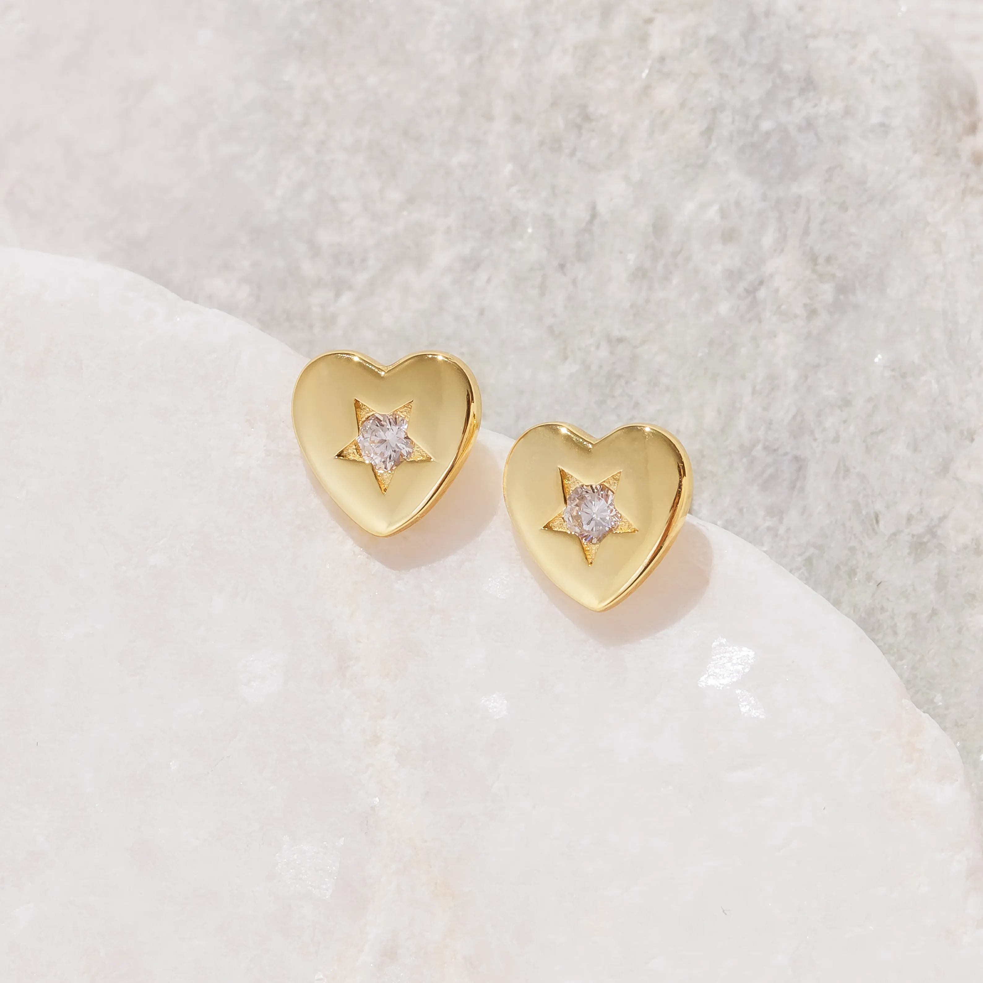 Clementine Heart Stud Earrings