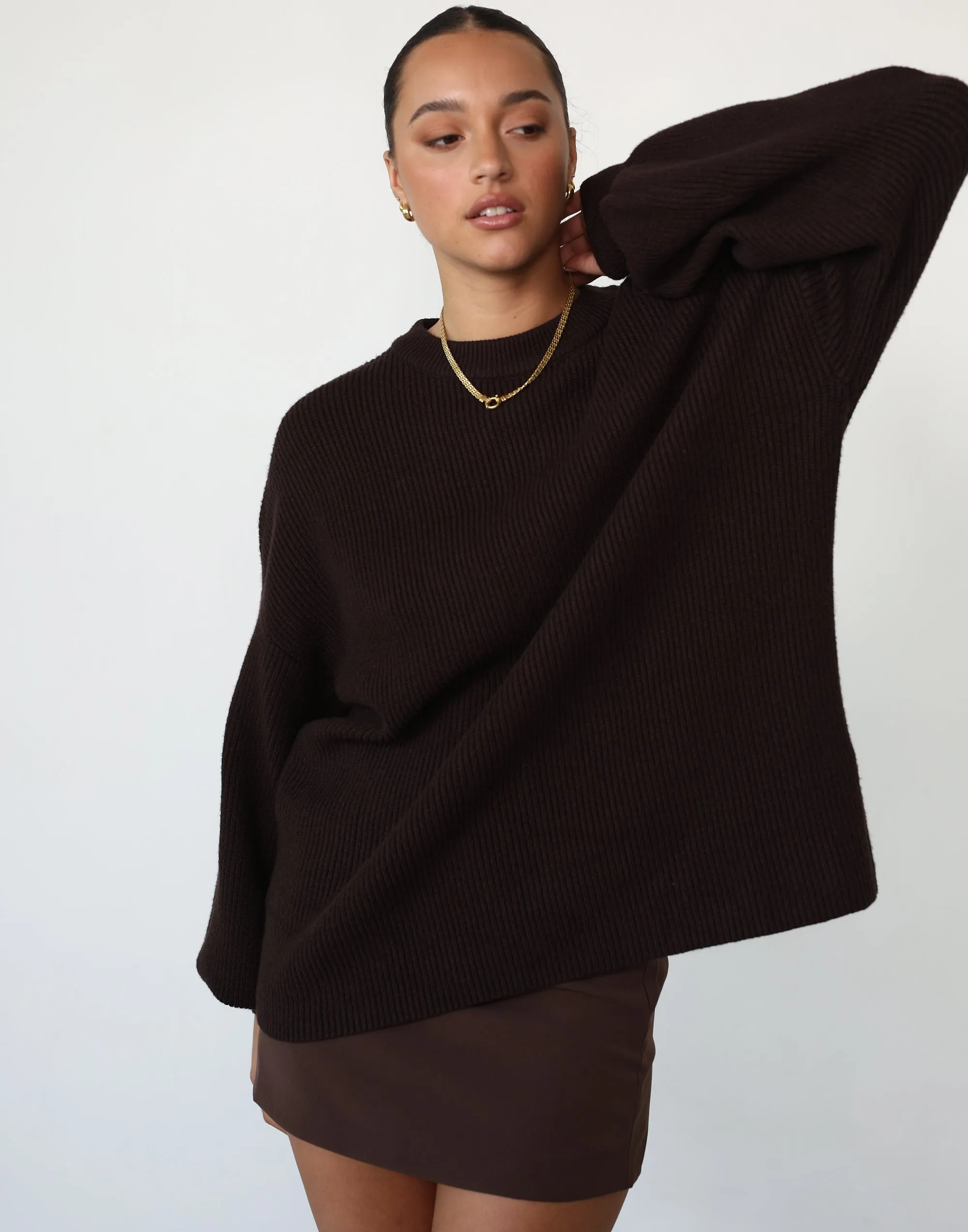 Cody Oversized Jumper (Chocolate)