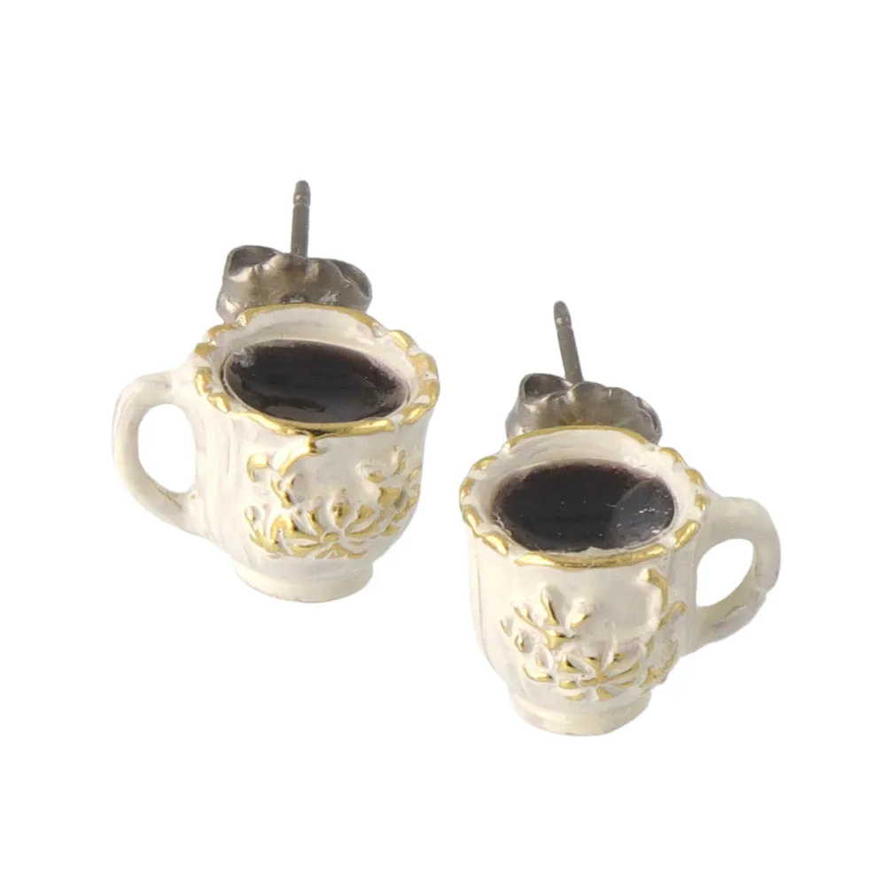 Coffee Cup Stud Earrings