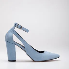 Colette - Baby Blue Suede Wedding Shoes