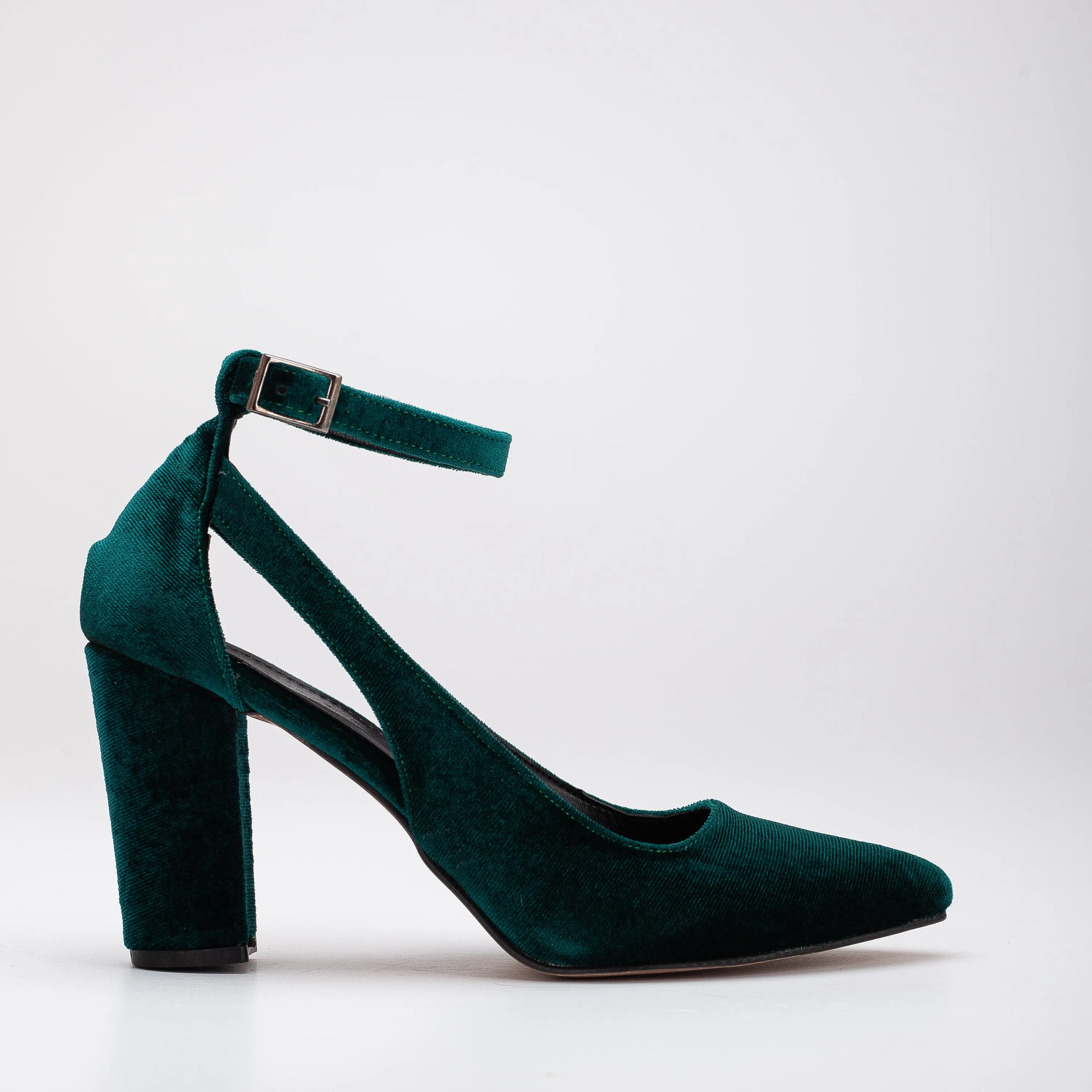 Colette - Emerald Green Velvet Shoes