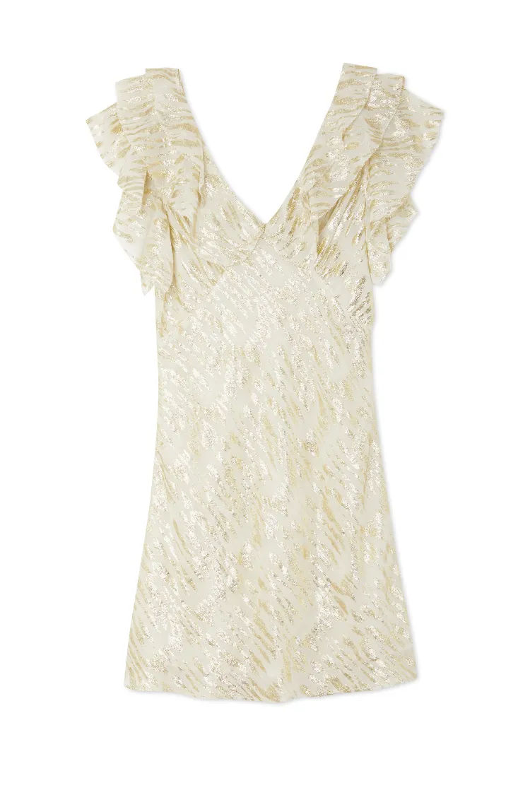 Cream Jacquard Tilda Mini Dress