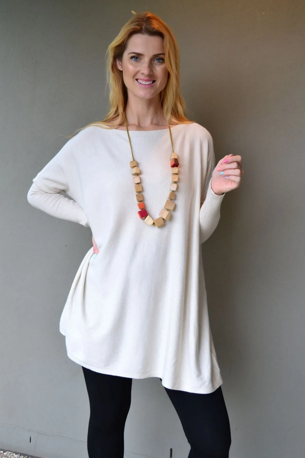 Cream Super Soft Oversized Knit Jumper Tunic