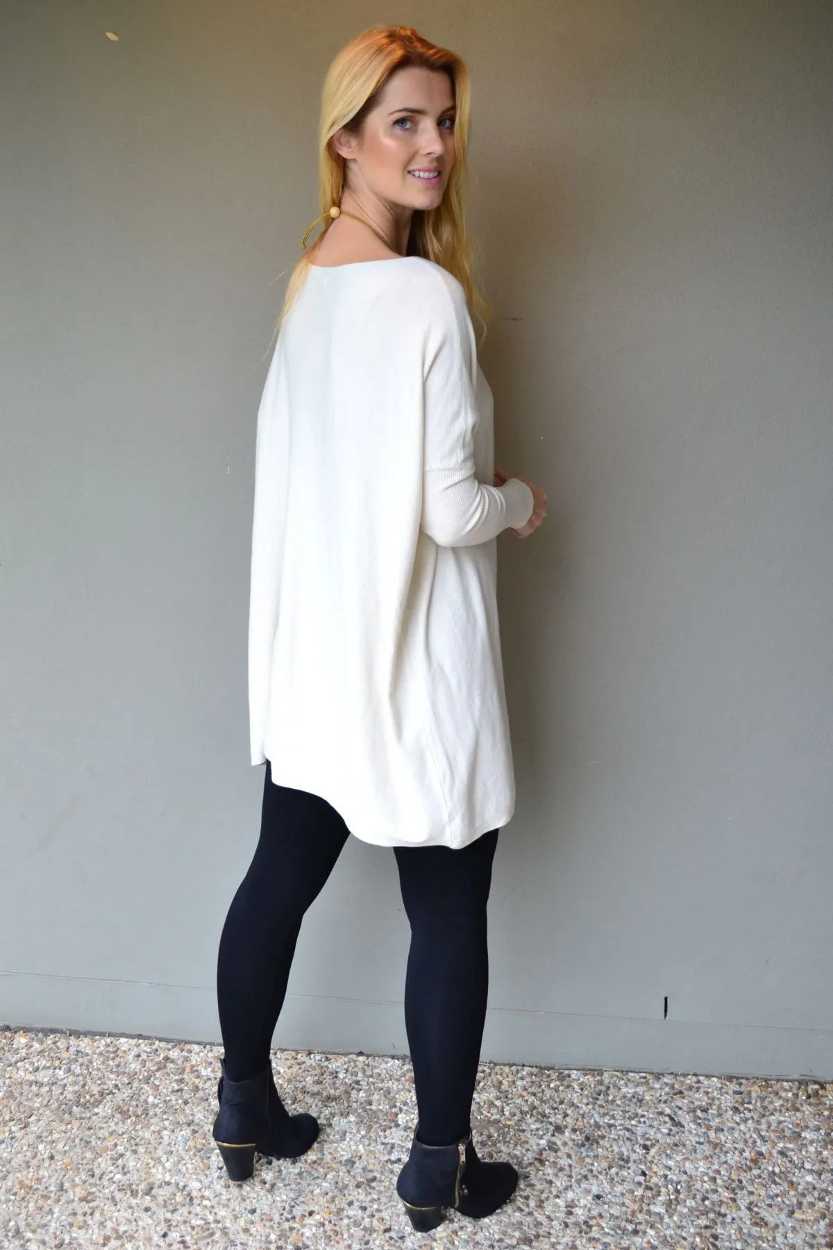 Cream Super Soft Oversized Knit Jumper Tunic