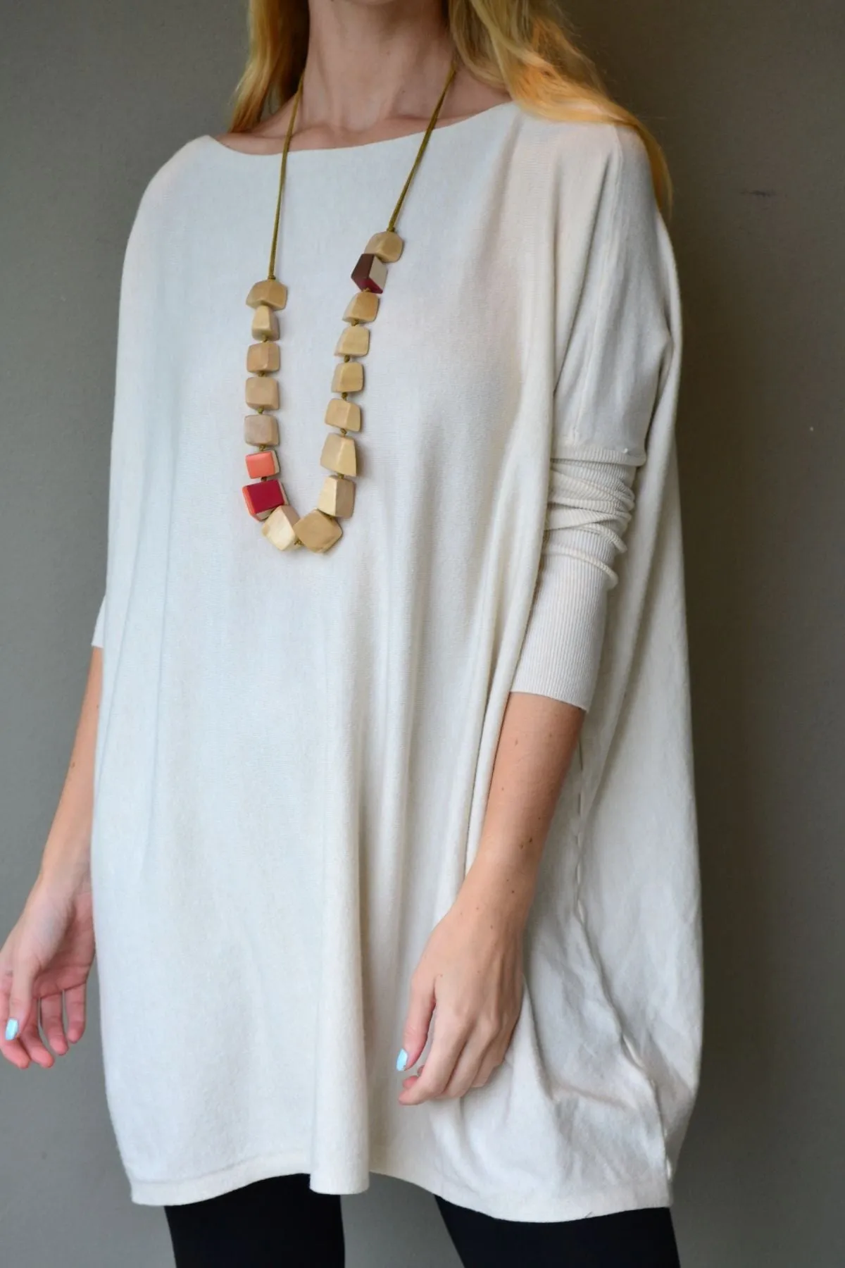 Cream Super Soft Oversized Knit Jumper Tunic