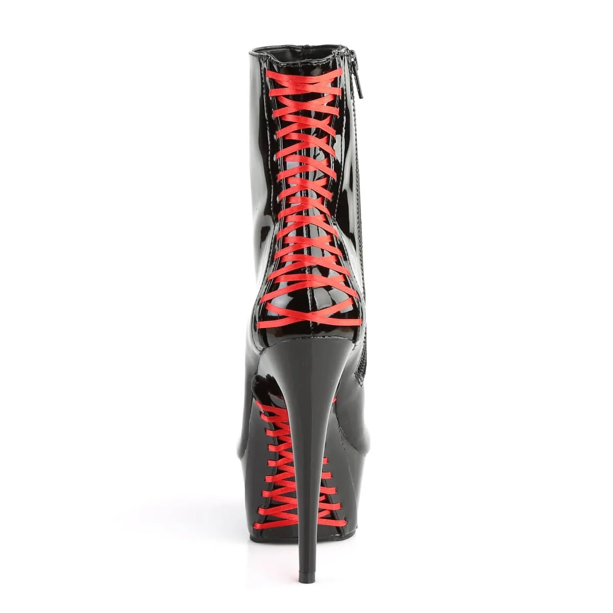 DELIGHT-1010 Red & Black Calf High Boots