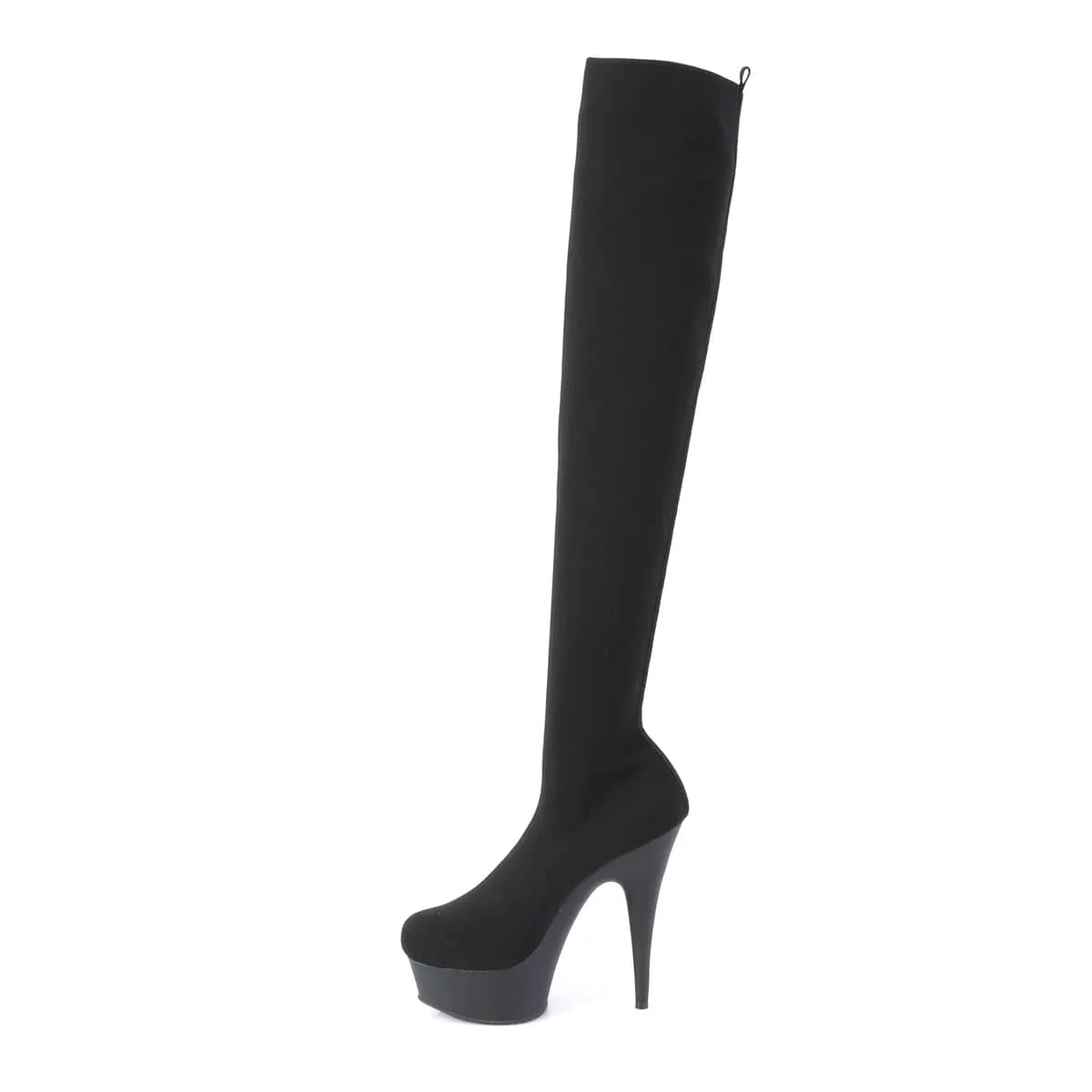 DELIGHT-3002-1 Black Thigh High Boots