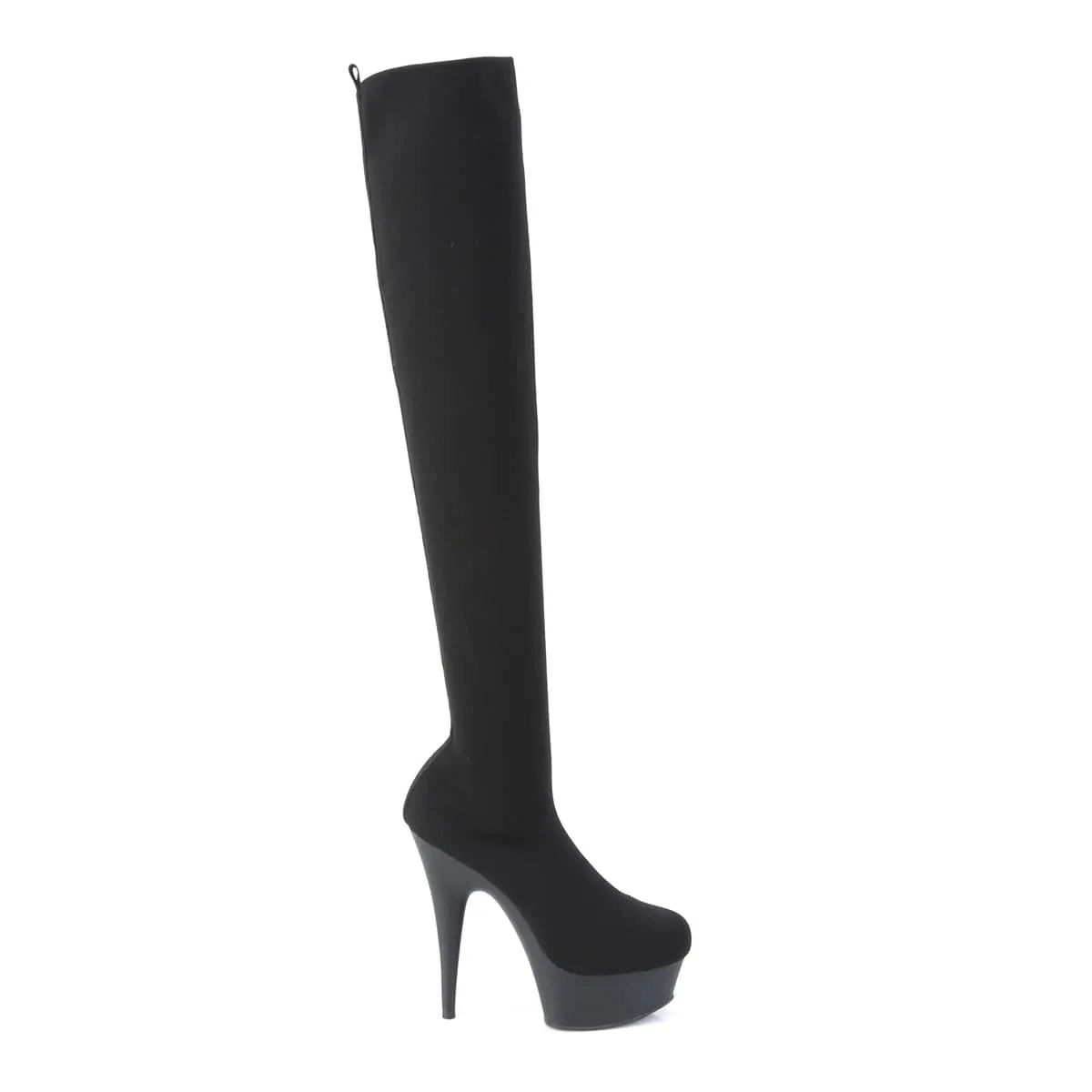 DELIGHT-3002-1 Black Thigh High Boots