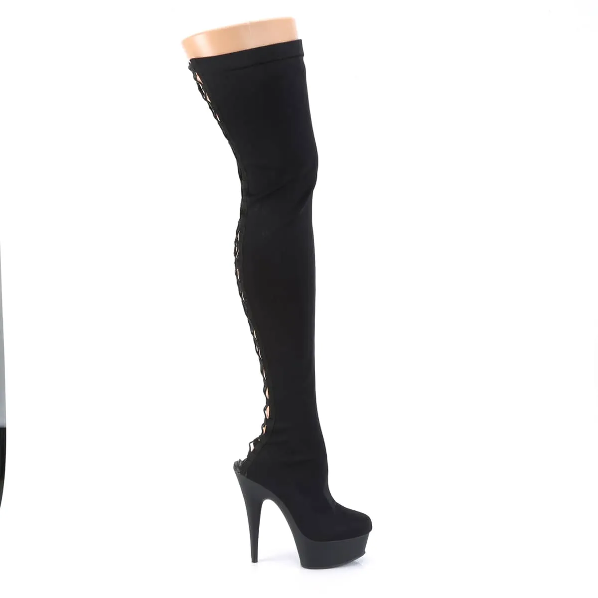 DELIGHT-3003 Black Thigh High Boots