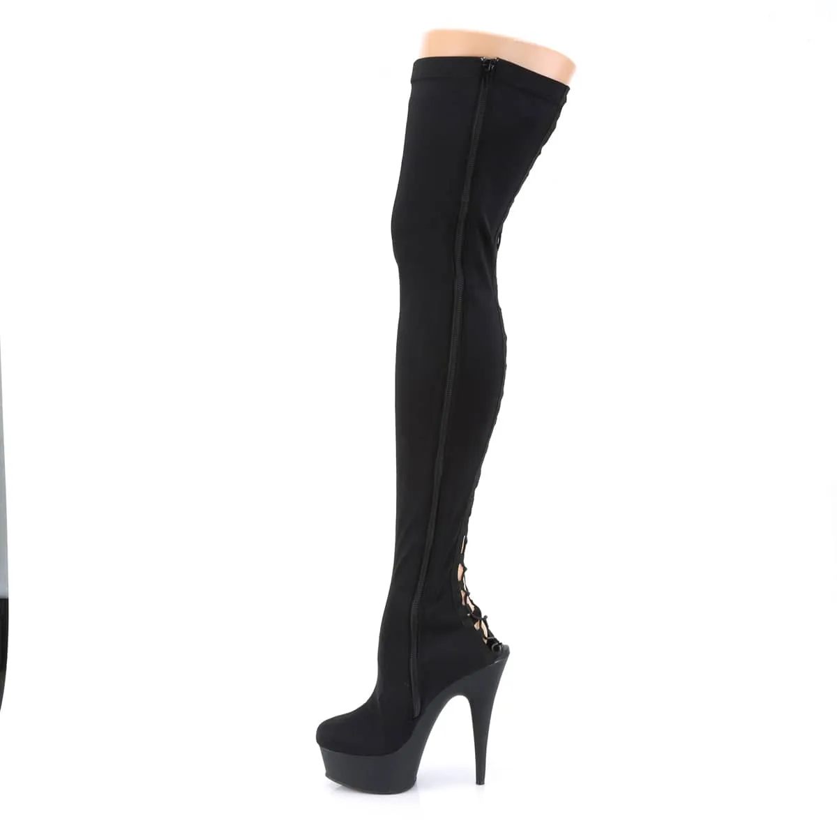 DELIGHT-3003 Black Thigh High Boots