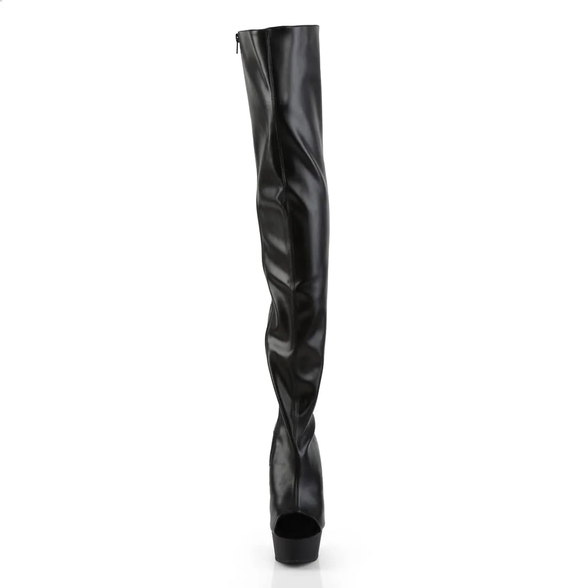 DELIGHT-3017 Black Thigh High Boots