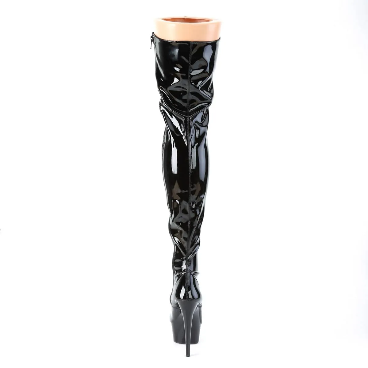 DELIGHT-3023 Black Thigh High Boots