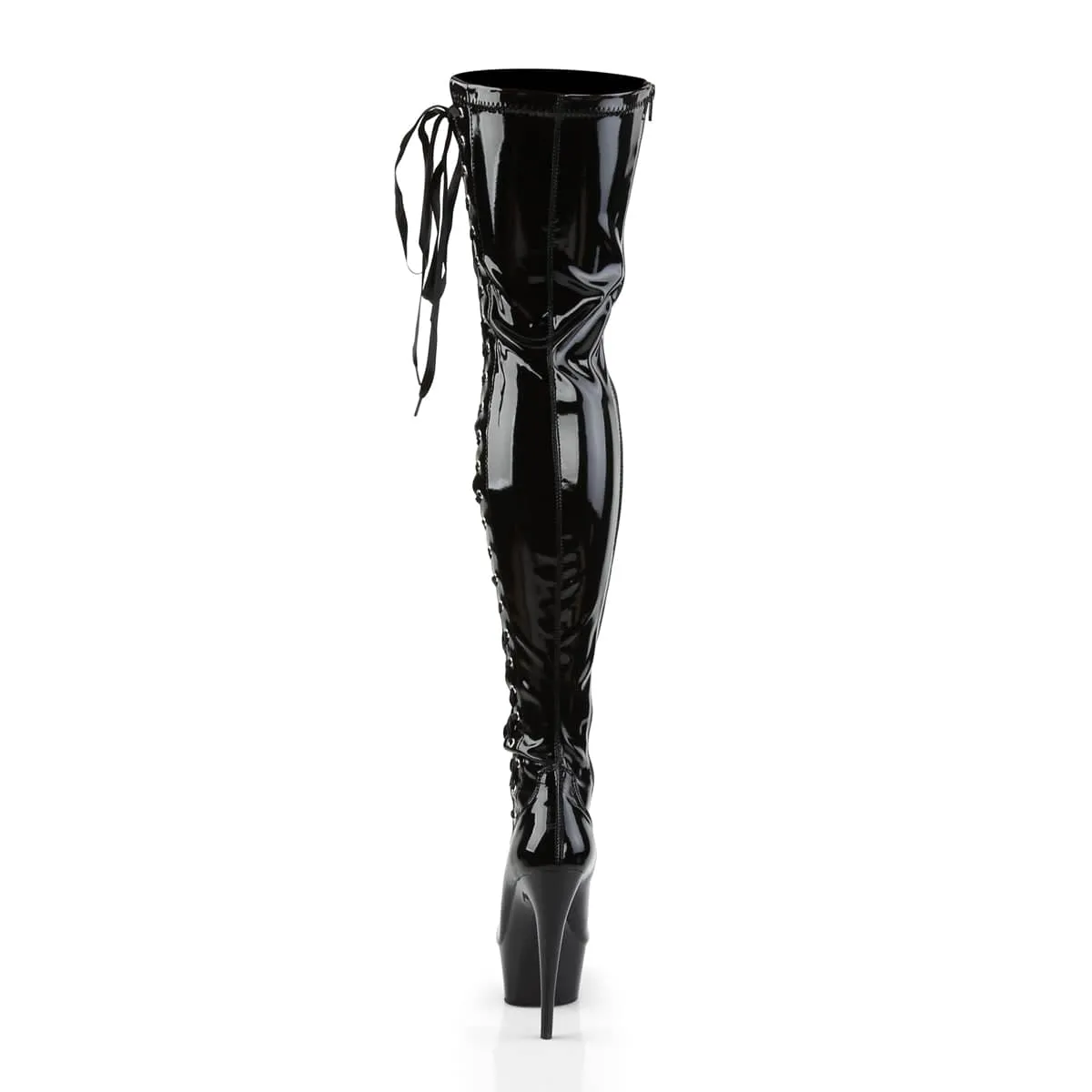 DELIGHT-3050 Black Thigh High Boots